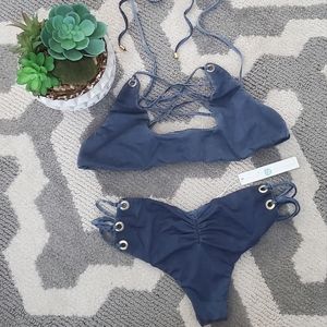 Blue Life Seaside Scoop Blue Bikini Size Large